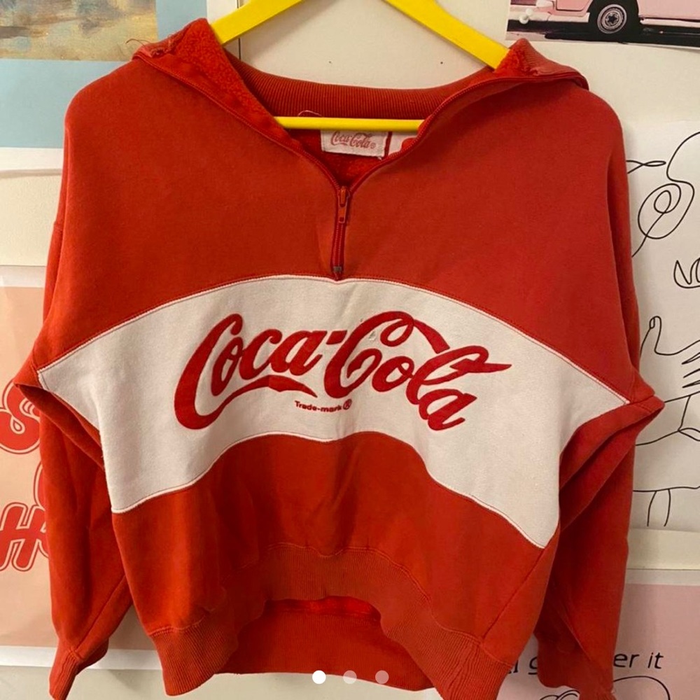 Coca Cola: vintage red quarter zip. Purchase in exclusive vintage store